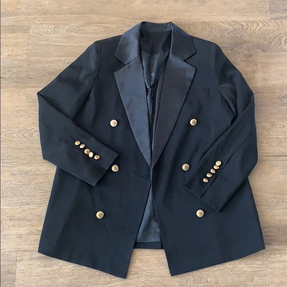 Jackets & Blazers - Black Blazer with gold button detailing